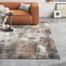 Brown/Gray 63 x 0.38 in Area Rug - 17 Stories Abstract Machine Made Power Loom Area Rug in Gray/Ivory/Golden Beige | 63 W x 0.38 D in | Wayfair