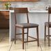 Langley Street® Phyllida 24" Counter Stool Wood/Upholstered in Brown/Gray | 40 H x 19 W x 23.5 D in | Wayfair 467117CFD34E496EA1678AF3743F5AEA