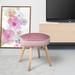 George Oliver Eldon Solid Wood Utility Stool Polyester/Wood/Upholstered in Red/Pink | 15.75 H x 15.75 W x 15.75 D in | Wayfair