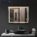 Orren Ellis Musial Modern & Contemporary Beveled Frameless Lighted Bathroom/Vanity Mirror in White | 30 H x 36 W x 2 D in | Wayfair
