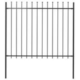 Darby Home Co Garden Fence Patio Privacy Screen Fence Wall w/ Spear Top Steel Metal in Black | 59.1 H x 66.9 W x 66.9 D in | Wayfair