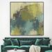 Corrigan Studio® 'Blue Monday II' by June Erica Vess - Floater Frame Print on Canvas in Blue/Green | 45 H x 45 W x 2 D in | Wayfair