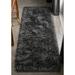 Black 27 x 0.1 in Area Rug - Well Woven Kuki Chie Glam Solid Ultra-Soft Shag Rug Polyester | 27 W x 0.1 D in | Wayfair KU-13-2