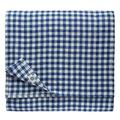 Linen & Cotton Gingham Tablecloth Estella - 100% Linen, White Blue (139 x 220 cm) Rustic Country Style Checked Table Linen Cloth Cover Fabric for Home Cottage Restaurant Hotel Summer Spring Easter