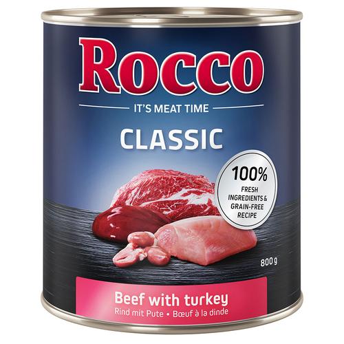 6 x 800g Classic Rind mit Pute Rocco Hundefutter nass