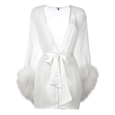 Diana Sheer Silk Robe - White - ...