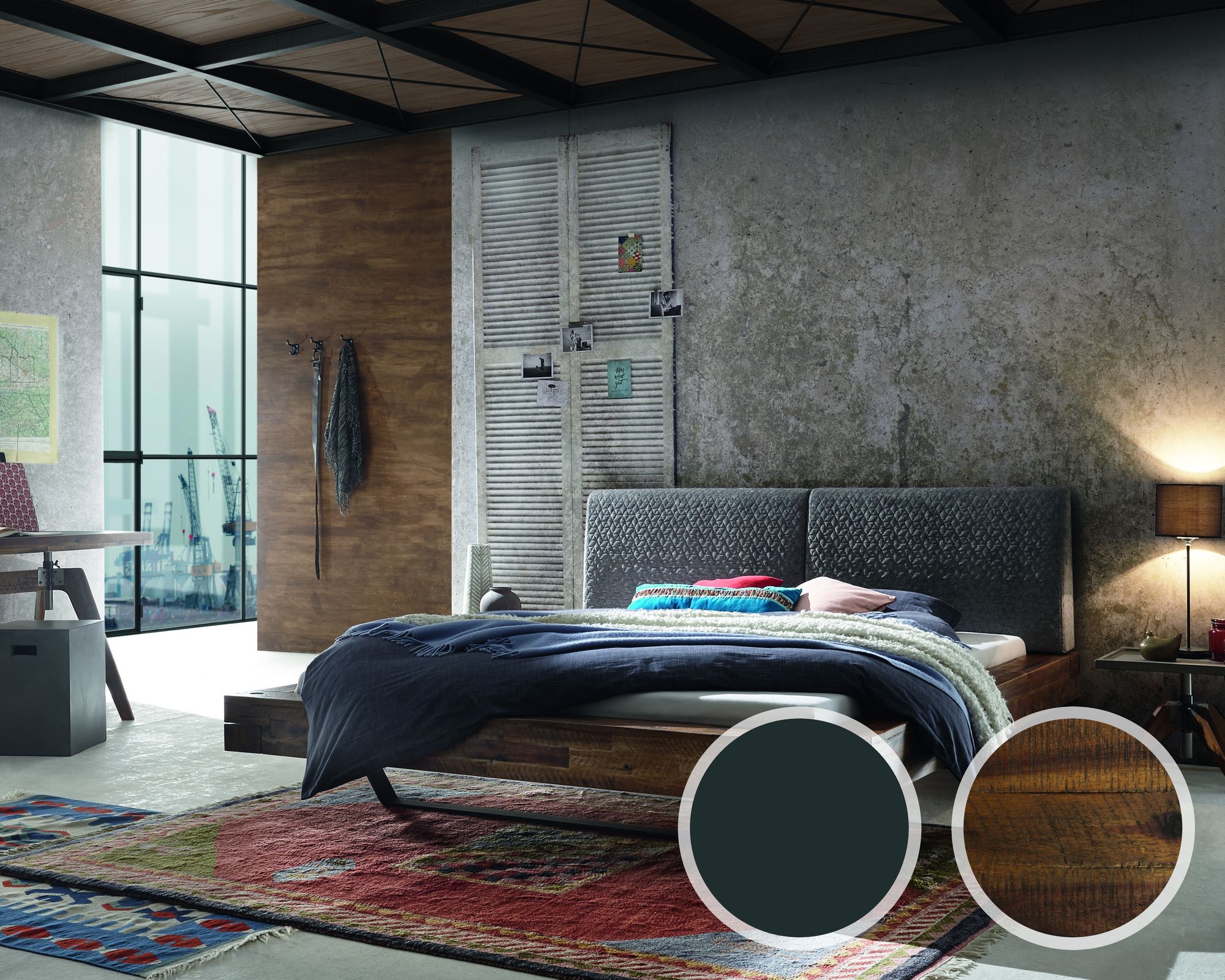 Hasena Factory-Line Massivholzbett Bloc Slid/Opera 160x200 cm braun