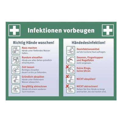 Aufkleber / Hinweisschild »Infektionen vorbeugen« 21 x 29,7 cm, 10 Stück mehrfarbig, OTTO Office, 21x29.7 cm