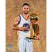 Stephen Curry Golden State Warriors Unsigned 2017 NBA Finals Larry O'Brien Trophy Photograph