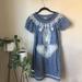 Anthropologie Dresses | Anthropologie Chambray Rope Embroidered Dress | Color: Blue/White | Size: S