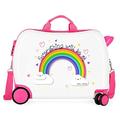 Roll Road Arcoiris Everything Ok Kinder-Koffer Rosa 50x39x20 cms Hartschalen ABS Kombinationsschloss 38L 2,1Kgs 4 Räder Handgepäck, Weiß