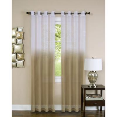 Wide Width Essence Window Curtain Panel by Achim Home Décor in Tan (Size 52