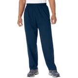 Men's Big & Tall Lightweight Jersey Open Bottom Sweatpants by KingSize in Navy (Size 6XL)