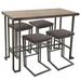 The Twillery Co.® Vandervoort 5 Piece Counter Height Pub Table Set Wood/Metal in Brown | Wayfair A080F4A4E10940B0A54127F833B28368