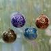 The Holiday Aisle® 4 Piece Holiday Ball Ornament Set Fabric in Black/Blue/Indigo, Size 2.8 H x 2.8 W x 2.8 D in | Wayfair 239159