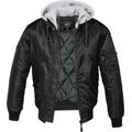 Brandit MA1 Sweat Hooded Jacke, schwarz-grau, Größe XL