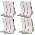 HEAD Unisex Performance Crew Socks Sports Socks Pack of 12 (White/Grey, 39-42)