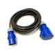 32 Amp 3 Pin 240V IP44 Single Phase Extension Lead - PCE Blue - 6mm² Heavy Duty Industrial H07RN-F Rubber Cable - 32A 1PH HO7 (5 Metre)