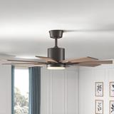 Greyleigh™ 60" Olney 8 - Blade LED Standard Ceiling Fan w/ Remote Control & Light Kit Included, Glass in Gray | Wayfair