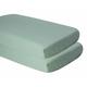 Bacati Solid Crib/Toddler Bed Fitted Sheets Cotton Percale 2 Piece, Mint