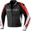 Spidi Track Warrior Giacca in pelle per moto, nero-rosso, dimensione 50