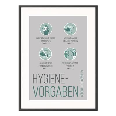 Paperflow Hinweisschild »Hygiene-Vorgaben« 50 x 70 cm grün, 50.6x70.6 cm Image