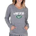 Women's Concepts Sport Gray New York Jets Mainstream Hooded Long Sleeve V-Neck Top