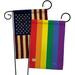 Breeze Decor Rainbow Impressions Decorative 2-Sided Polyester 19 x 13 in. 2 Piece Garden Flag Set in Black/Orange/Yellow | 18.5 H x 13 W in | Wayfair