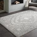 Battleview 7'10" Square Traditional Charcoal/Tan/Light Beige/Beige Area Rug - Hauteloom