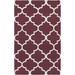 Nassau 2' x 3' Transitional Modern Moroccan Flatweave Wool Ivory/Dark Purple Area Rug - Hauteloom