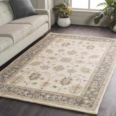 Schenevus 3'6" Round Traditional Wool Dark Brown/Charcoal/Light Beige/Light Brown/Sage/Taupe/Ivory/Medium Gray/Beige/Peach/Sage Area Rug - Boutique Rugs