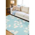 Matador 2'6" x 8' Flat Weave Contemporary Wool Aqua/Light Beige/Peach Runner - Hauteloom