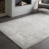 Watford 5'3" Round Traditional Charcoal/Ivory/Tan Area Rug - Hauteloom