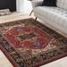 Malpas 5'3" x 7'3" Traditional Black/Dark Blue/Ivory/Burgundy/Light Brown/Light Olive/Orange/Yellow/Navy/Olive Area Rug - Hauteloom