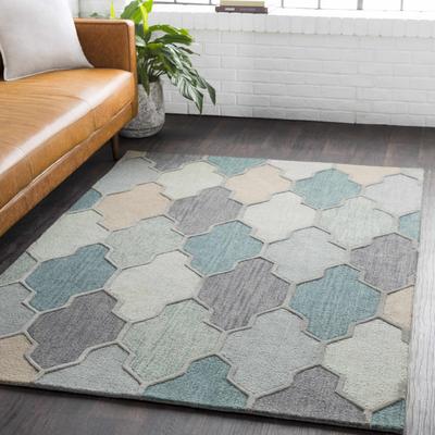 Monteview 4' x 6' Cottage Wool Charcoal/Sage/Taupe/Dusty Sage/Gray/Light Sage/Seafoam/Slate/Teal/Mint/Slate Blue/Green/Medium Gray Area Rug - Boutique Rugs
