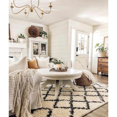 Wallagrass 3'11" x 5'7" Bohemian/ Charcoal/Light Beige/Peach/Charcoal/Beige Area Rug - Hauteloom