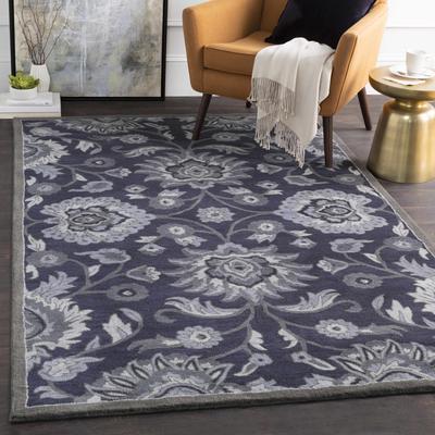 Eldena 3' x 12' Traditional Wool Charcoal/Denim/Ink Blue/Slate/Teal/Slate Blue/InkBlue/Teal Runner - Boutique Rugs