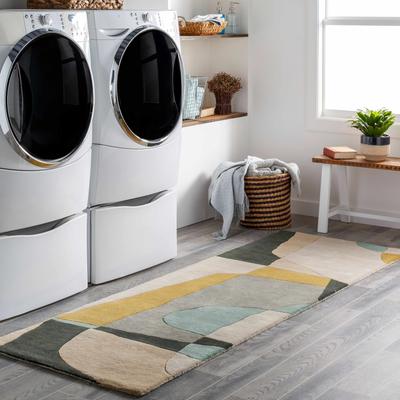 Sneedville 8' x 11' Modern Wool Olive/Medium Gray/Black/Beige/Charcoal/Dusty Sage/DustySage/MediumGray/Medium Gray Area Rug - Boutique Rugs
