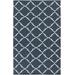 Maryneal 2' x 3' Transitional Flat Weave Moroccan Trellis Wool Cream/Dark Blue/Navy Area Rug - Hauteloom