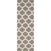 Neshkoro 2'6" x 8' Transitional Flat Weave Moroccan Trellis Wool Gray/Light Beige/Peach Runner - Hauteloom