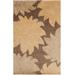 Defoe 2' x 3' Floral NZ Wool Camel/Multi Brown/White Tonal/Nutmeg/Clay Area Rug - Hauteloom