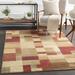 Maumee 3'11" x 5'3" Modern Dark Brown/Charcoal/Black/Light Green/Mustard/Olive/Red Area Rug - Hauteloom