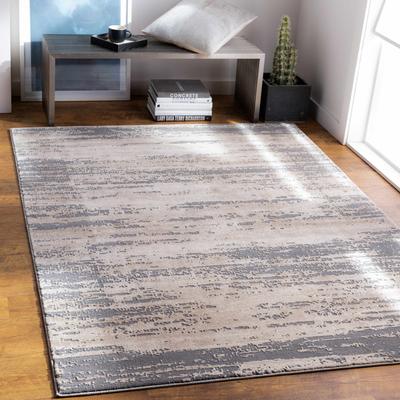 Mikana 11'10" x 14'11" Modern Charcoal/Tan/Light Beige/Beige Area Rug - Boutique Rugs