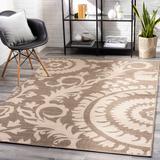 Collegeport 8'10" Square Cottage Light Beige/Light Brown/Brown/Beige/Dark Red Outdoor Area Rug - Hauteloom