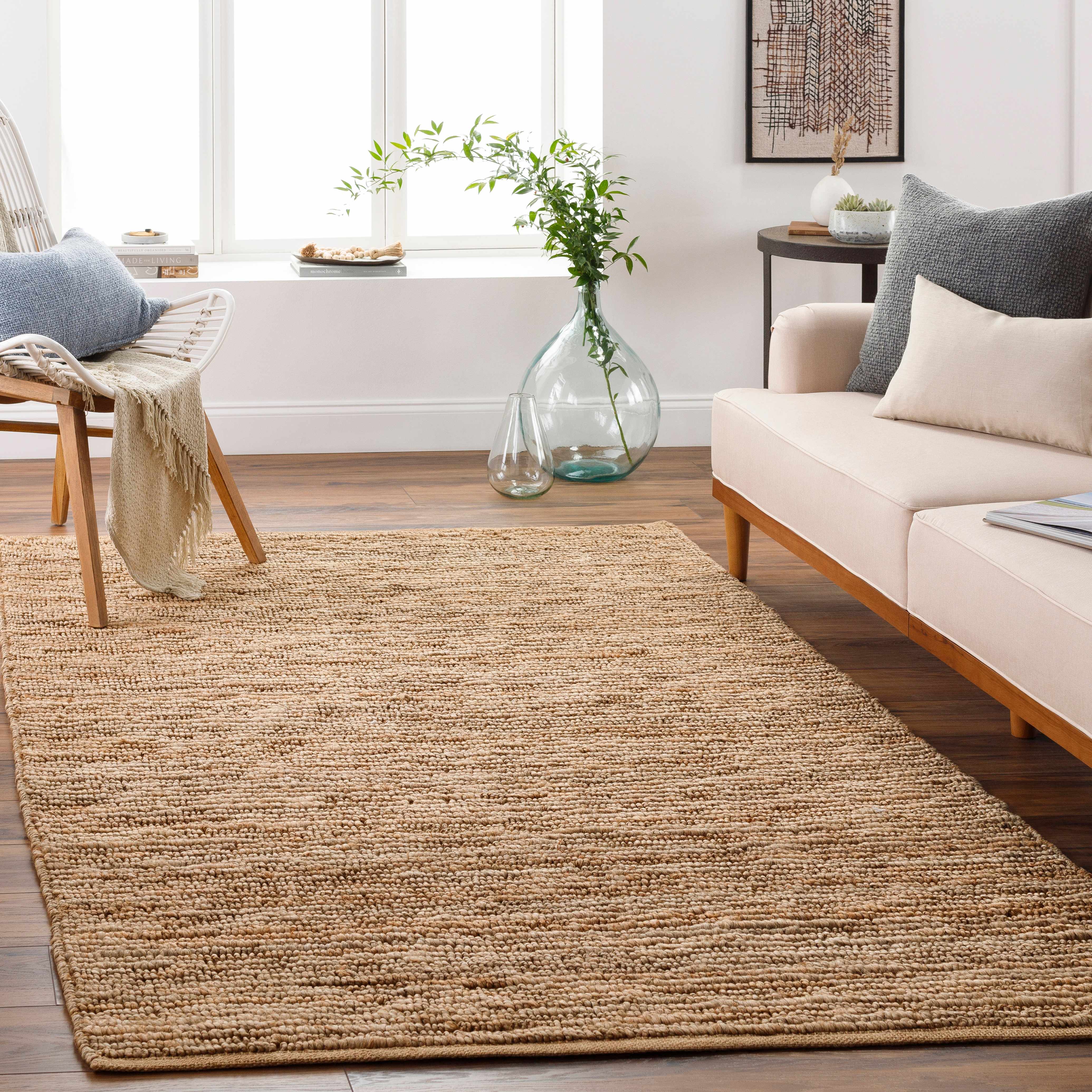 Glover 10' x 14' Cottage Jute Tan Area Rug - Boutique Rugs