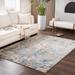 Parkfield 6'7" x 9'6" Modern Dark Brown/Burnt Orange/Deep Teal/Light Beige/Orange/Sky Blue/Tan/Teal/Peach Area Rug - Hauteloom