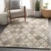 Bluffdale 6' Round Cottage Handmade Contemporary Wool Charcoal/Taupe/Black/Brown/Light Beige/Tan/Peach/Dark Red Area Rug - Hauteloom