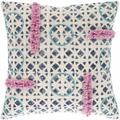 Summerland 20" Square Cotton Beige/Dark Blue/Teal/Purple/Navy Throw Pillow - Hauteloom