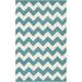 Cinnaminson 9' x 13' Modern Jute Flatweave Chevron Wool Teal/Cream/Ivory Area Rug - Hauteloom