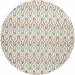 Dubberly 8' Round Transitional Flatweave Moroccan Trellis Wool Emerald/Ivory/Dusty Sage/Medium Brown/Medium Gray/Light Green Area Rug - Hauteloom